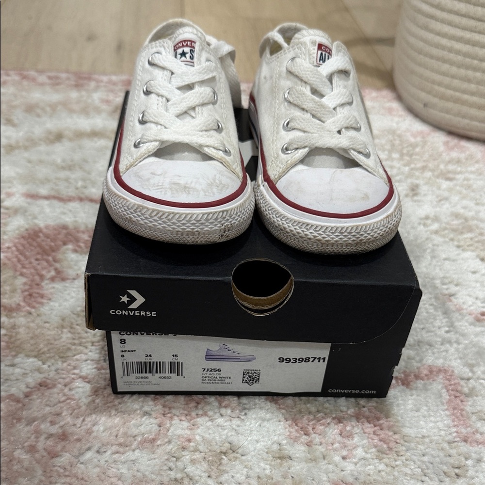 Converse Kids White and Red Sneakers